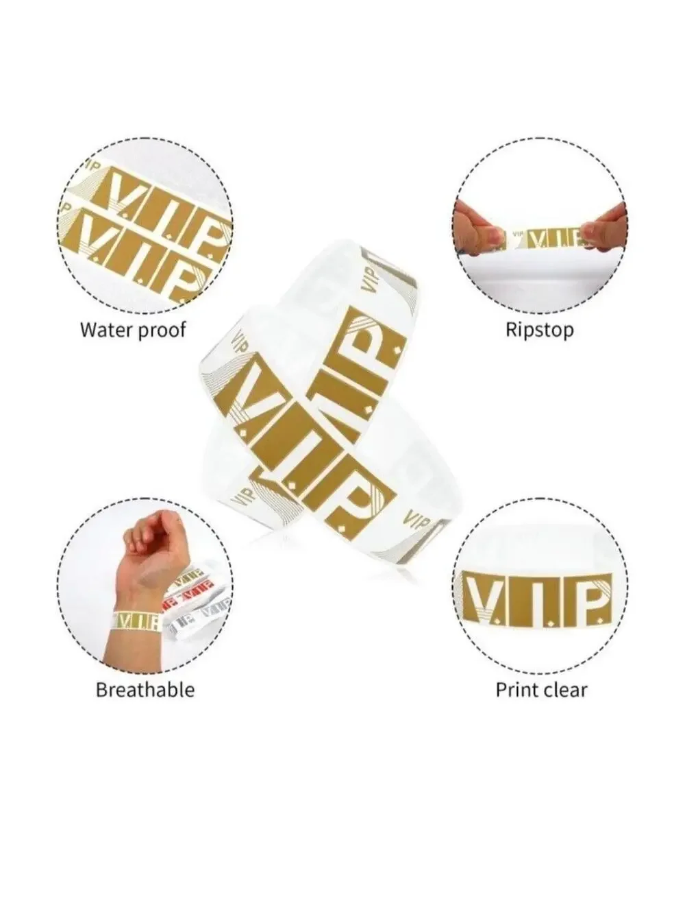 Bulk 300PC VIP Event Wristbands V.I.P. Access Bands for Weddings Parties New